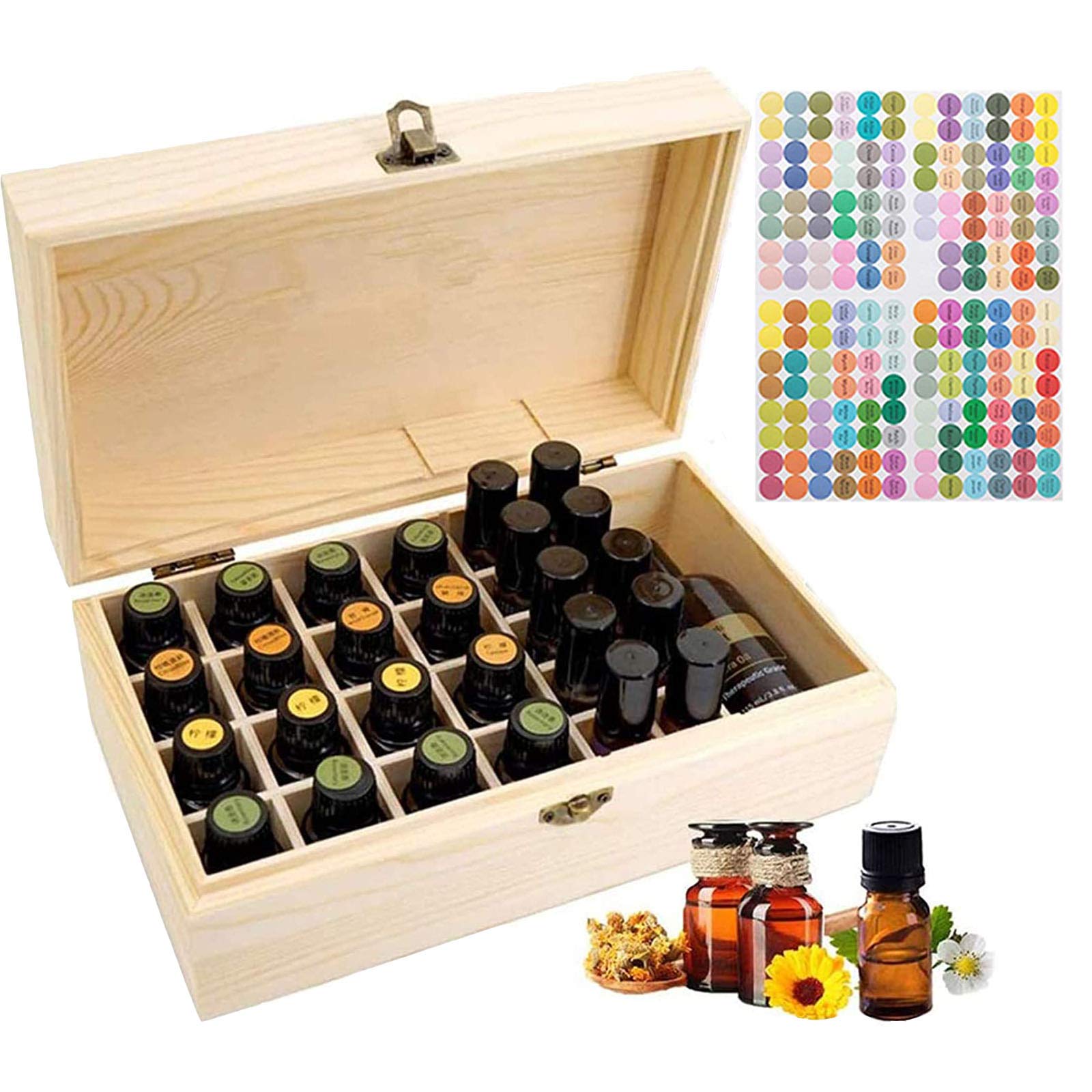 Gracelaza 36 Slots Wooden Essential Oil Organizer - Holds 5 10 15 ml Aromatherapy Bottles - Ideal Travel Storage Case Display Presentations Containers Box #2