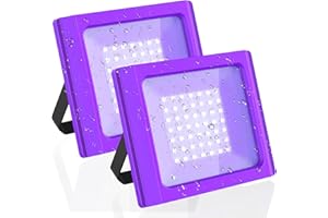 SUNLUMI Rechargeable Black Light, Battery Operated Blacklight, Portable Cordless 395nm UV Flood Lights for Glow Party, Hallow