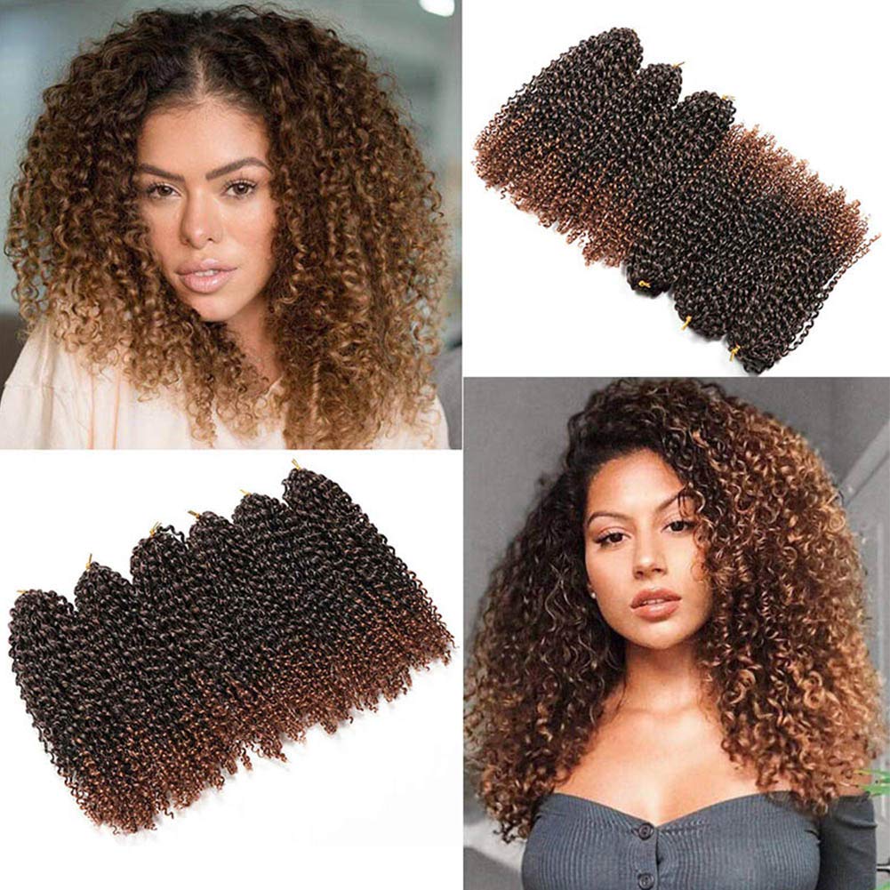 12Inch 6Bundles Short Passion Twist Marlybob Crochet Braids Afro Kinky Curly Synthetic Hair Extensions for Black Women