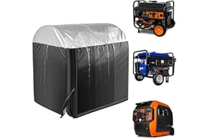 SAIKA Generator Cover 32*24*24 Inch for Outside Rainproof Portable Generator Shed for 5000-10000 Watt Generators Universale Tent Heavy Duty Protection with Arched Roof for Fast Rain Drainage - Black