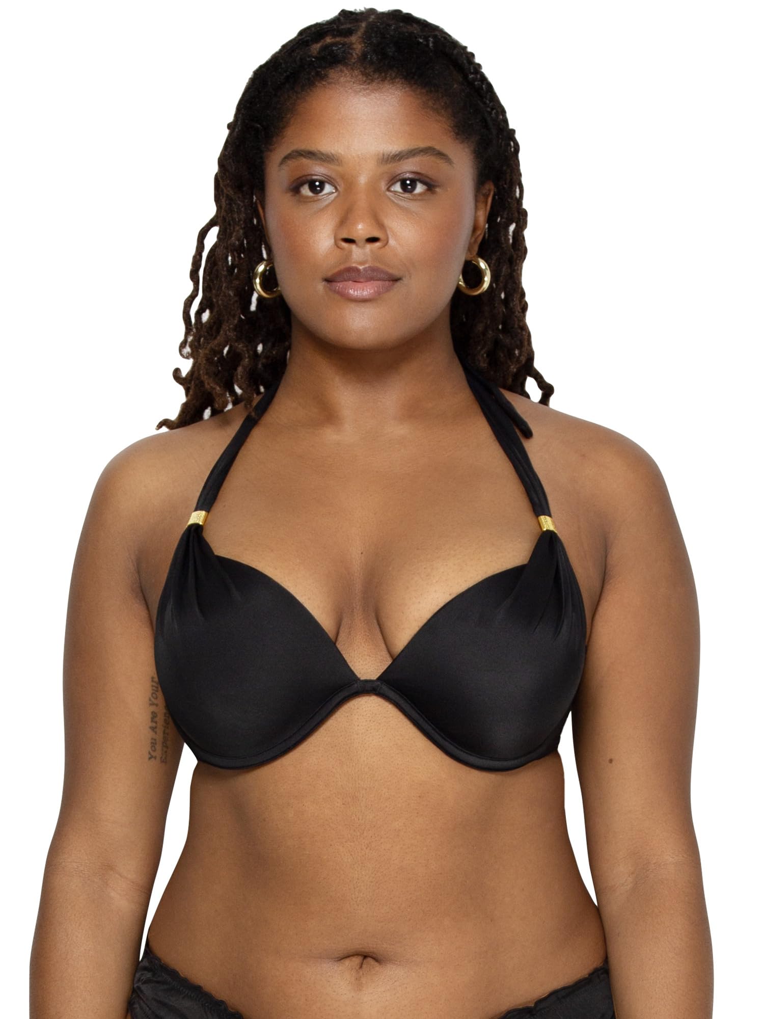 Photo 1 of Smart & Sexy Women's Standard Swim Secret Mega Push-up Halter Bikini Top, Black Hue, 38C