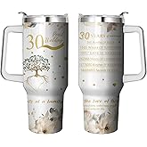 Happy 30th Anniversary Wedding Gifts 40 Oz Tumbler for Men Women, 30 Year Anniversary Wedding Gift Stainless Steel Insulated Cup, 30th Anniversary Marriage Gifts for Couple Wife Husband Parents