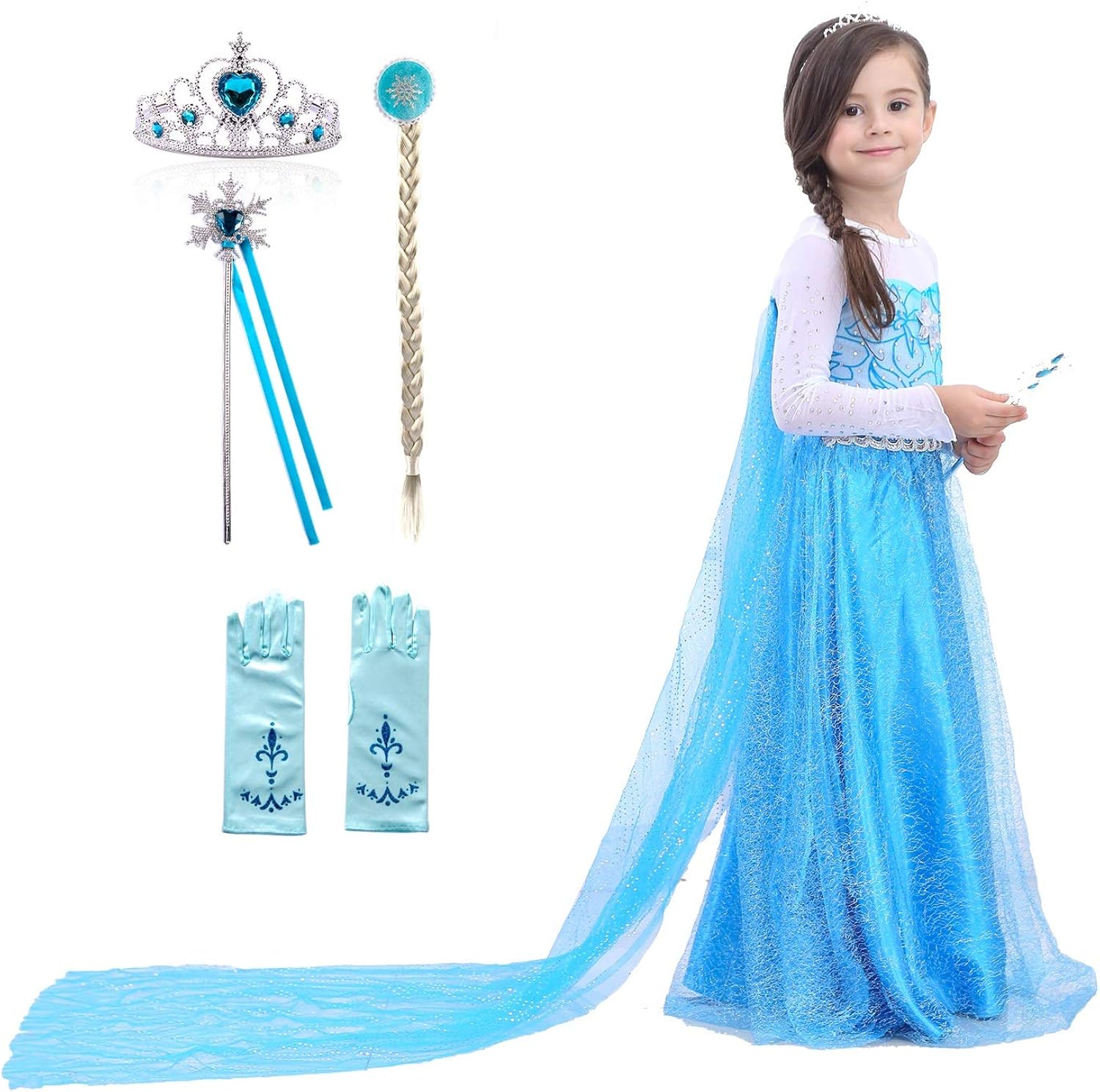 Familycrazy Princess Costume, Princess Dresses for Girls Dress up Fancy Party Age 2-12Y: Clothing