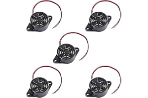 5PCS Piezo Buzzer,UMLIFE DC 3-24V Electronic Buzzer Alarm Sounder Continuous Beep for Motorcycle Golf Cart Vehicles Car Alarm