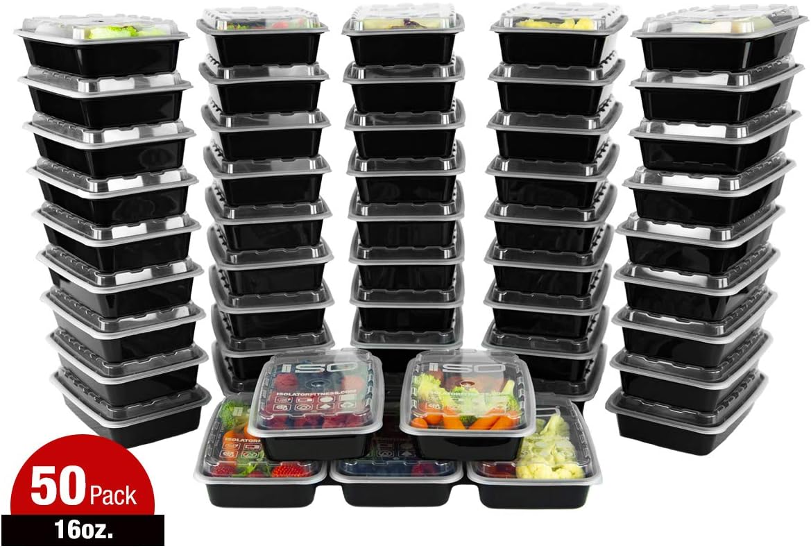 Meal Prep Containers - 16oz 50pk by Isolator Fitness: Amazon.es: Hogar