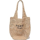 SUANNI Straw Beach Bags for Women, Large Woven Tote Bag, Summer Shoulder Bag, Hobo Handbag for Vacation, Travel Casual Purse