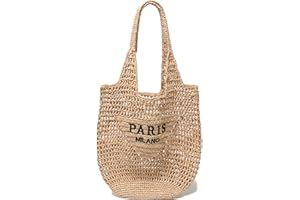 SUANNI Straw Beach Bags for Women, Large Woven Tote Bag, Summer Shoulder Bag, Hobo Handbag for Vacation, Travel Casual Purse