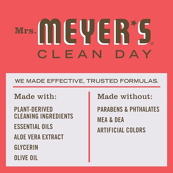 MRS. MEYER’S CLEAN DAY HAND SOAP, MADE WITH ESSENTIAL OILS, RHUBARB 12.5 FL OZ (PACK OF 6)