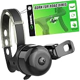 RBRL Mini Bike Bell for Road &amp; Gravel Bikes &ndash; 100 dB Loud Bicycle Bell, 360&deg; Rotatable, Left/Right Mount, Compact Brass Bell for 22&ndash;32 mm Handlebars, Clear Sound for Safe Cycling