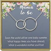 IDLAN Mom to Be Pregnancy Gift Necklace - Expectant Mother Infinity Circles Necklace