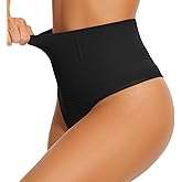 AliyaFeng Tummy Control Thong Shapewear for Women Body Shaper Panty Seamless Mid Waisted Thongs Underwear Panties