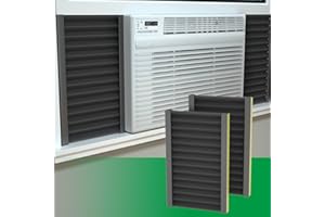 SZZSAF Window Air Conditioner Side Insulated Panel, 2PIC Insulation Panels Window Seal Kit with 4 Pressure Strips, WinterSummer Winter Heat and Draft Insulating,Insulation Foam Material (Black)