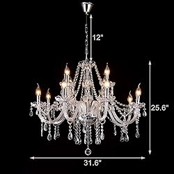 Baotree LIUMANG Modern Elegant 12 Lights K9 Crystal