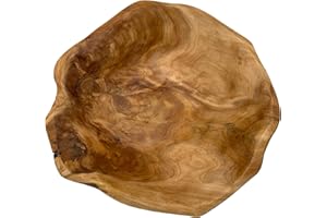 JFFLYIT Creative Wood Bowl Root Carved Bowl Handmade Natural Real Wood Candy Serving Bowl 10"-12"