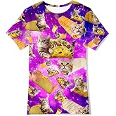 Kids Funny Graphic Polyester Colorful T Shirt for Boys Girls Size 4-14