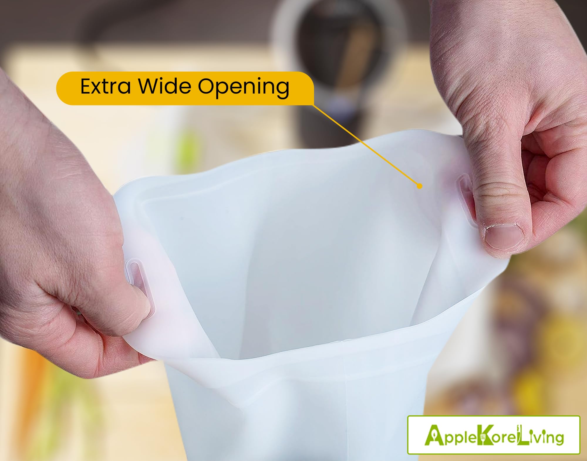 Revolutionize Sous Vide Cooking with AppleKoreLiving Sous Vide Reusable Silicone Bags | Extra Large BPA Free Set | Thinner and More Flexible than Other Reusable Vacuum Seal Bags