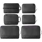 Eagle Creek Pack-It Reveal Extended Stay Set, Pack of 6, Black | Travel Packing Cube Set for Compartmentalization, Quick-Drying, Water-Resistant, Recycled Fabrics