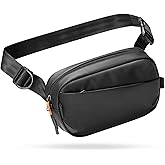 Inateck Sling Bag X-Mini, Durable Fanny Pack with RFID Blocking, Water-resistant Belt Waist Bag with Quick-adjust Strap, Stylish Waist Pack for Men, Women, Travel, Hiking, Cycling, Work, Sports, Black
