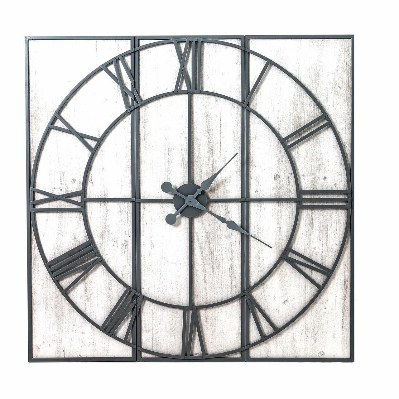 Hill Interiors Roza Panelled Wall Clock, Mixed, 112 x 5 x 15.76 cm