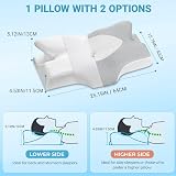 Elviros 2 Pack Cervical Memory Foam Pillow for Neck Pain Blue 2 Heights view 2