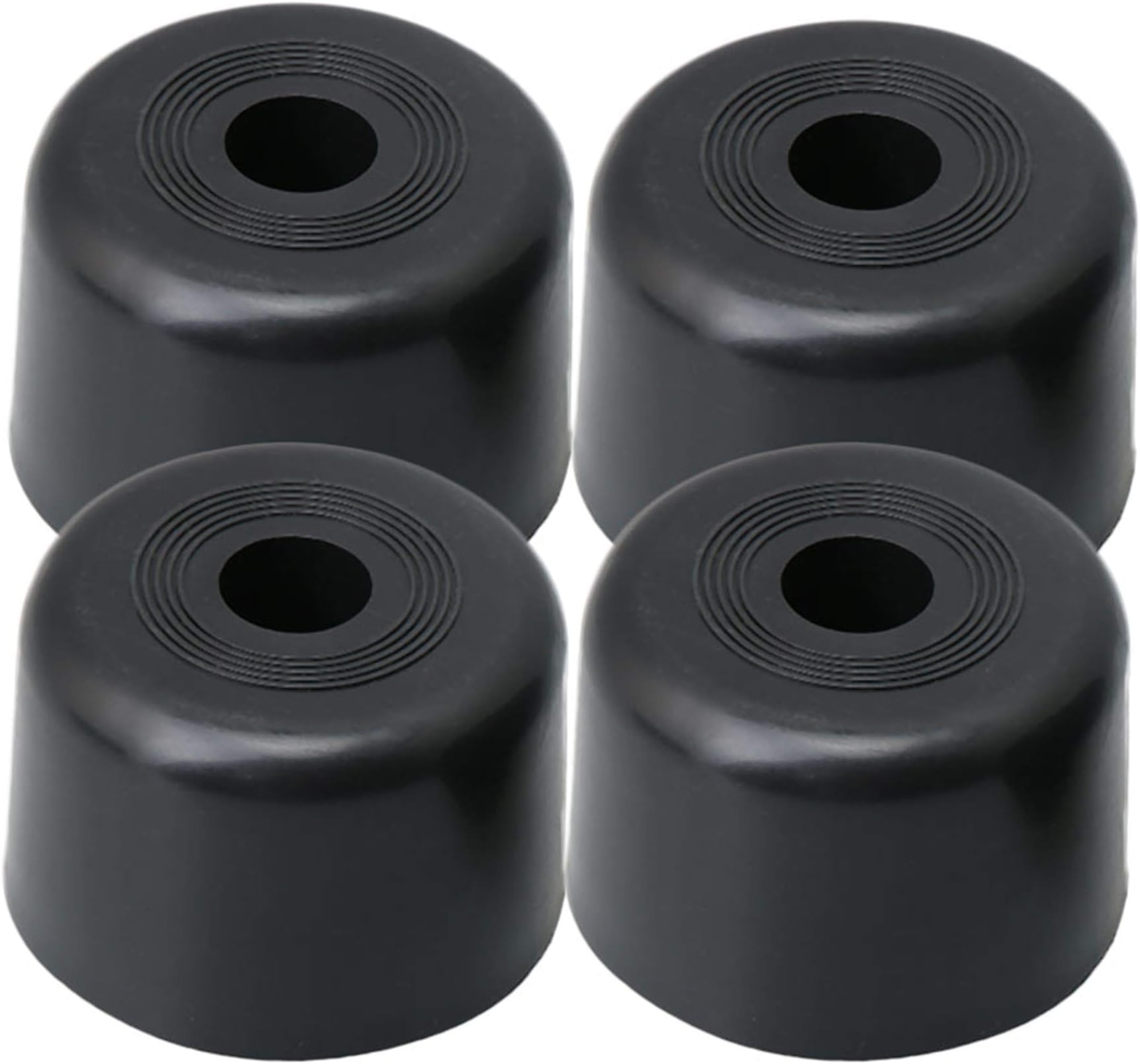 BQLZR 60mm Dia 40mm Height Black Plastic Round Furniture Leg 5mm Hole Dia for Table Chair Bed Cabinet Feet Floor Pack of 4