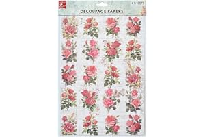 Little Birdie Decoupage Paper A4 4/Pkg-Rose Passion