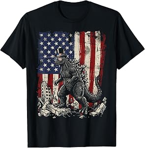 4th of July Japanese Monster USA Patriotic Men Women Kids T-Shirt