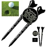 Keyfit Tools Moss Boss Golf Divot Repair Tool Ball Mark 4 in 1 Tool Uses 2 Tees &amp; A Ball Marker As A Repair Tool ~Save Space in Your Pocket ~No Need to Carry a Divot Tool ~Club Holder