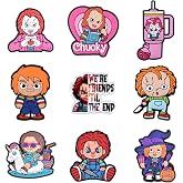 Beamandi Horror Movie Characters Shoe Charms Decoration for Adults Men Women Boys Girls Wristband Clog Sandals Accessories Halloween Party Gifts
