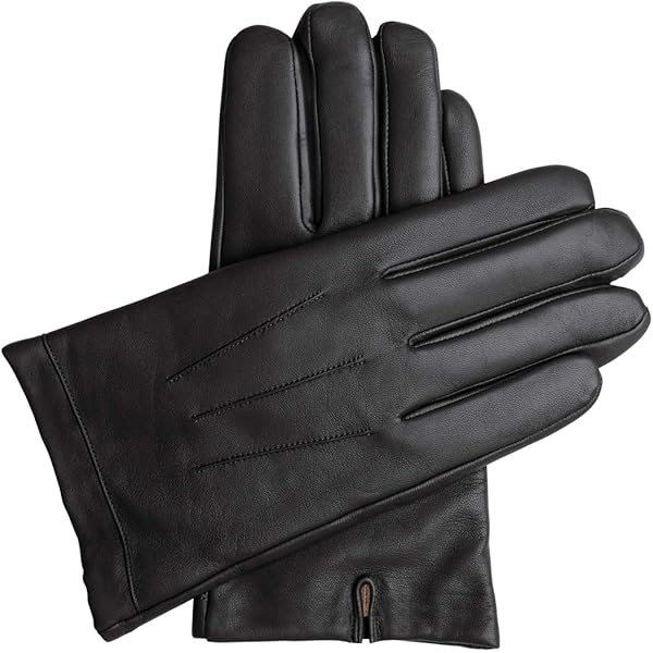 Dents Mens Clifton Unlined Peccary Leather Gloves - Black - Extra