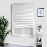 Window Blinds Cordless,35" White Cordless Light Filtering Window Blinds, Horizontal Vinyl Mini Blinds/Shades, Easy Install,1 