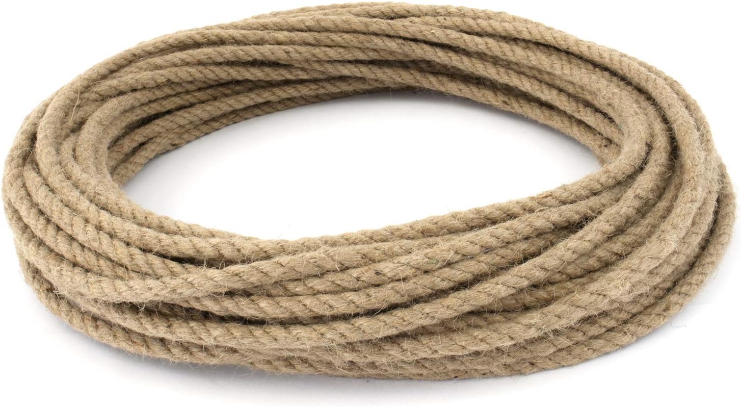 Sola 8mm Pure Jute Rope Twisted Cord braided Garden Boating Deckingh Home (10 metre)