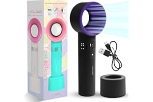 fenshine Portable USB Rechargeable Mini Fan Eyelash Fan Dryer Bladeless Handheld for Eyelash Extension, Air Conditioning Blow
