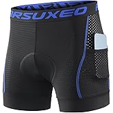 ARSUXEO Cycling Underwear Men With Pockets 4D Padded Bike Shorts Bicycle Biking Cycling Shorts