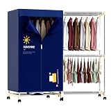 Portable Clothes Dryer, 1000W Drying Machine for Laundry Double Layers Portable Dryer Stainless Steel Mini Dryer for Apartments Home Dorms Travel RVs with Timer and Fabric Cover Ptalseaw