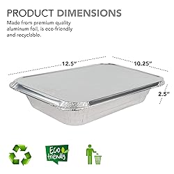 Stock Your Home 9x13 Aluminum Trays with Lids