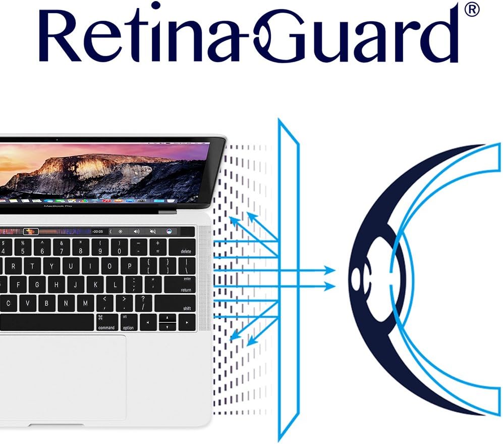 RetinaGuard Anti UV, Anti Blue Light Screen Protector for Macbook Pro 13 Inch (2018 2017 2016) with Touch Bar, SGS and Intertek Tested