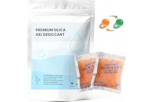 Vrurc Color-Indicating Silica Gel Desiccant Packets – 5 Gram (55 Pack) Food-Grade Premium Moisture Absorber, Re-Activatable Desiccant for Food Storage, Seeds, Electronics, and 3D Printing Supplies