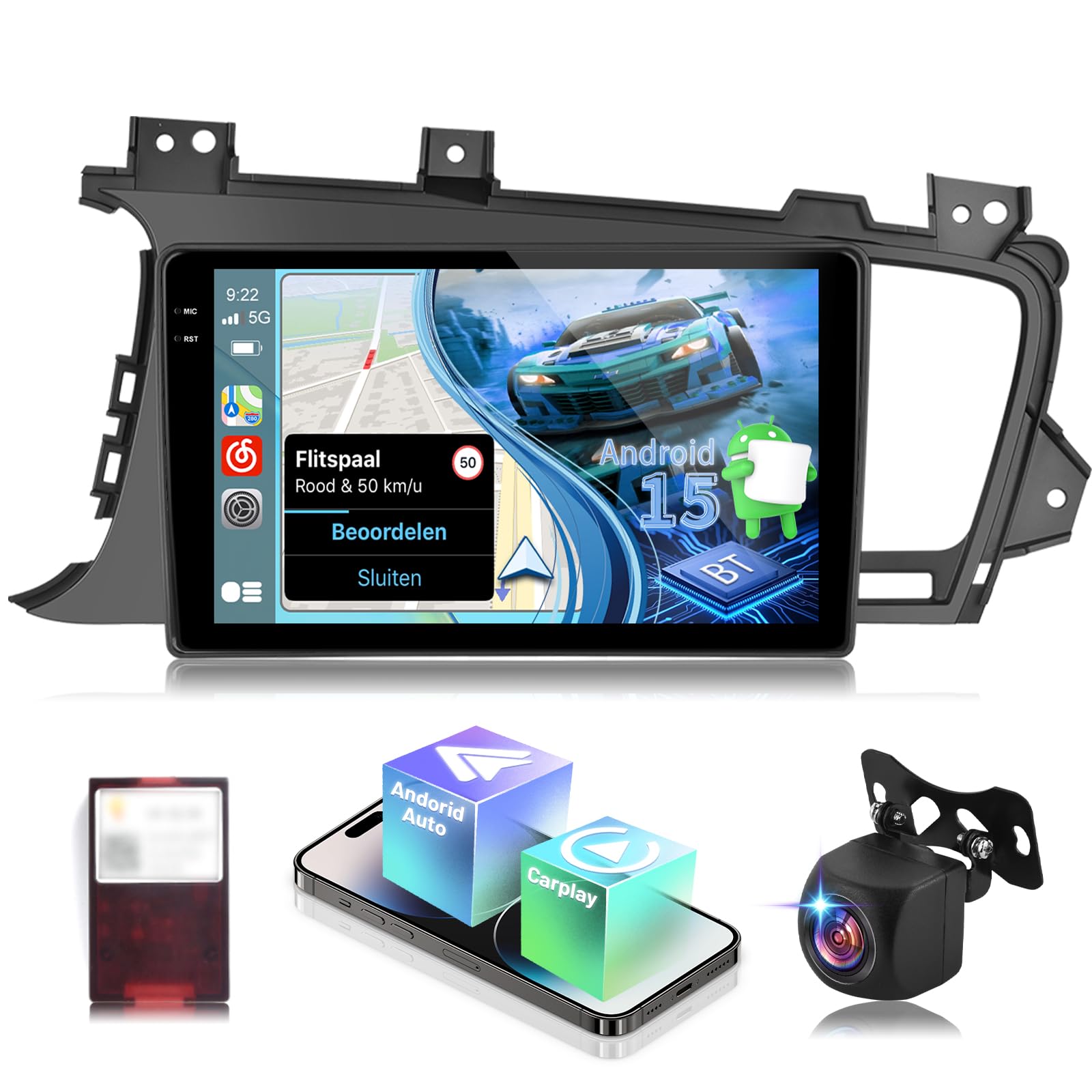 Photo 1 of [4+128G] NHOPEEW Upgrade Radio for Kia Optima K5 2010-2013: 9 inch Incell Touchscreen Android Optima Stereo - Wireless Carplay & Android Auto, 5G/WiFi, GPS, Custom Homepage, BT 5.0 + Backup Camera