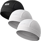 THINDUST 3Pcs Breathable Mesh Skull Cap,Lightweight Quick Dry Sports Helmet Liner for Men Women, Cooling Cycling Beanies