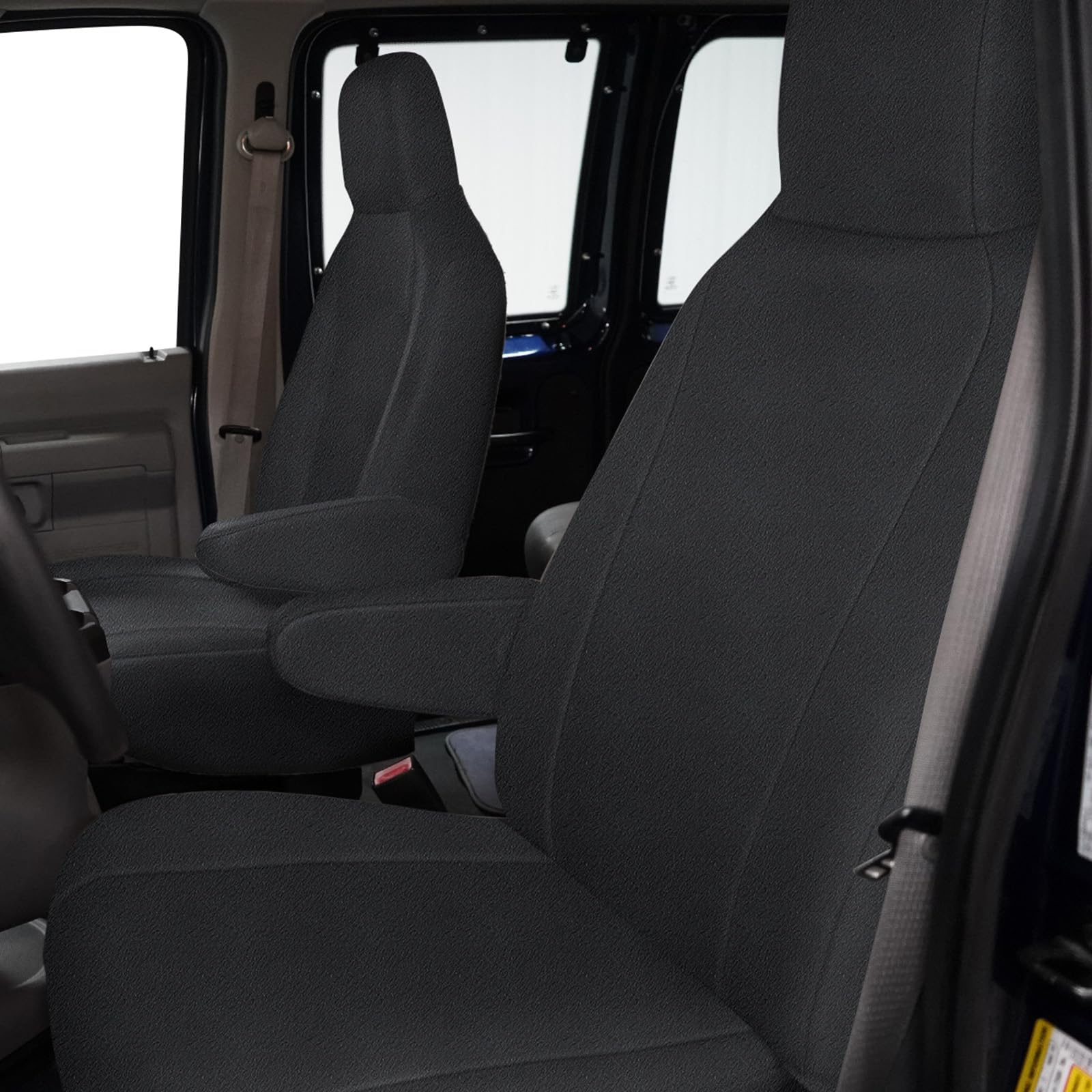 Photo 1 of Custom-Fit Front Seat Covers Sets Replace for 2009-2023 Ford E150 E250 E350 Van High Back Bucket Seats, Soft Dutch Velvet Composite Foam Lining Breathable Seat Cover Cushion