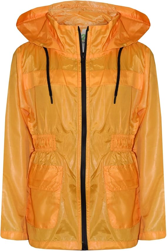 Girls Boys Raincoats Jackets Kids Mustard Light Weight