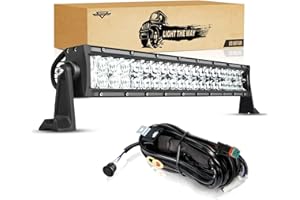 Auxbeam 22 Inch 120W LED Light Bar, 5D Reflector Straight Light Bar 12000 Lumen, Spot Flood Combo Offroad Light Auxiliary Dri