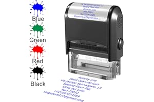 Custom Stamp for Business Personalized Ink Stamps with Name Address Customized Self-Inking Stamp for Teacher, Office, Events