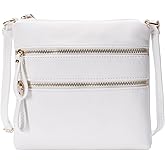 Solene Small Multi Zipper Pocket Crossbody Bag with Adjustable Strap, Lightweight Travel Purse, Daily Small Messenger Pouch