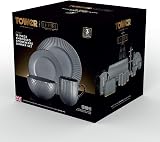 Tower Empire 16 Piece Dinnerware Set Stoneware Grey and Brass view 8