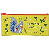 Blue Q Cute Pencil Case - Durable Pencil Pouch w/Zipper - Random Crap | Funny Pencil Bag with a sturdy zipper, 95% recycled material, Compact 4.25" x 8.5" size, Small pouch for personal items