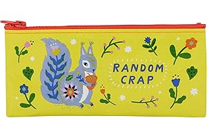 Blue Q Funny Pencil Case - Random C - Compact & Cool Pencil Pouch 4.25" by 8.5" Size, Chunky Zipper, 95% Recycled Plastic, Sturdy, Easy-to-Clean, Office Supplies & Travel Essential Holder