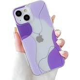 Efitoo Custodia per iPhone 14 Pro Max, design floreale, carina e trasparente, con fiori pressati e glitter, in morbido silicone TPU, per donne e ragazze (fiore d'uva