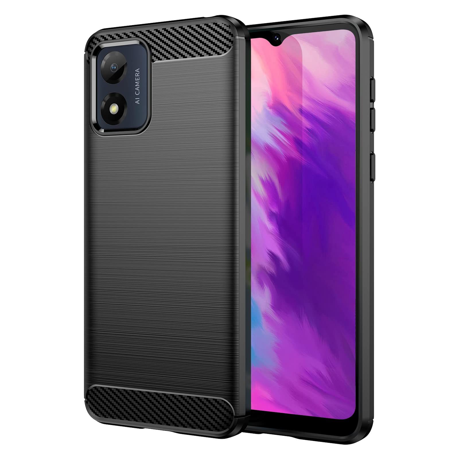 TailTech Case for Motorola E13 Case, [Black] Brushed Stripe TPU Phone Cover with Shockproof Protection, Compatible with Moto E13 Phone Case